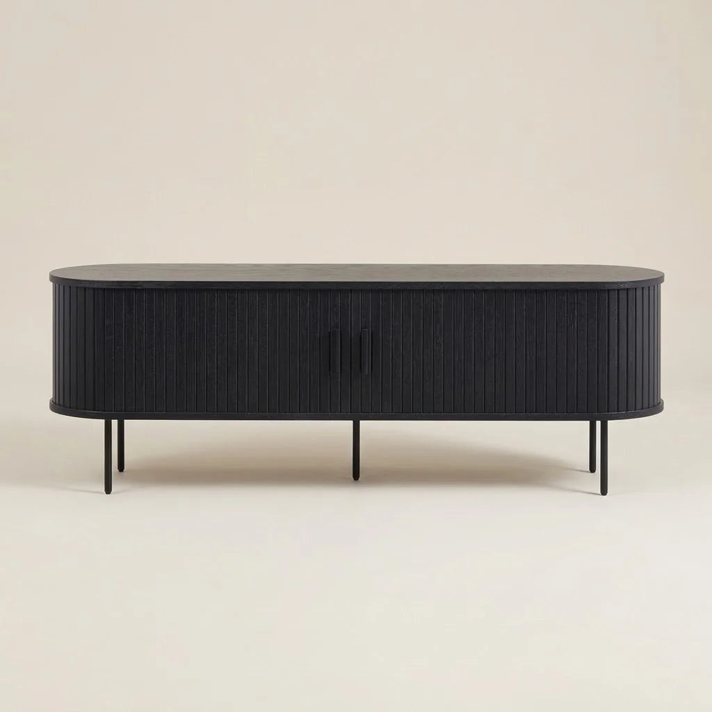 Alderwood Oak Finish Fluted TV Unit