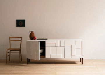 Arvora Beige Sculpted Panel Sideboard