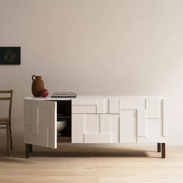 Arvora Beige Sculpted Panel Sideboard
