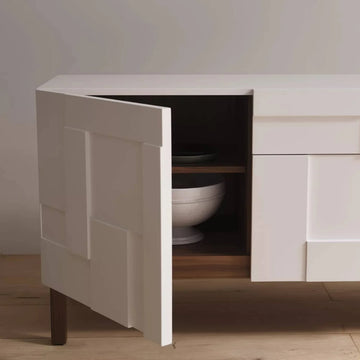 Arvora Beige Sculpted Panel Sideboard