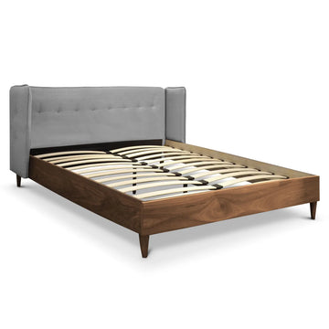 Astred Grey Wooden Bed (3 Sizes)