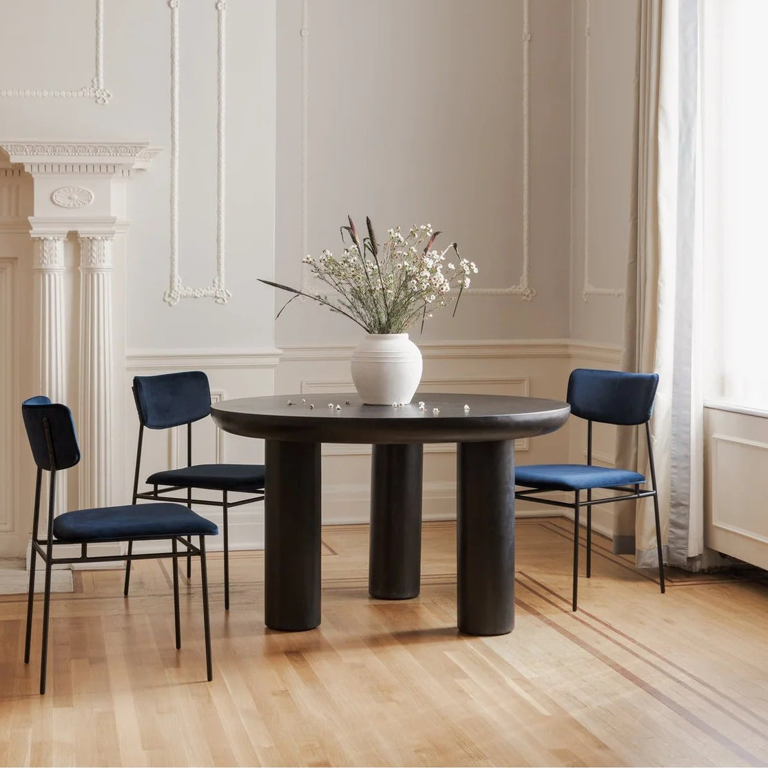 Axel Black Concrete Finish Round Dining Table (5 Sizes)