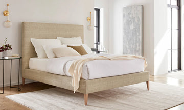 Bivo Beige Upholstered Bed (3 Sizes)