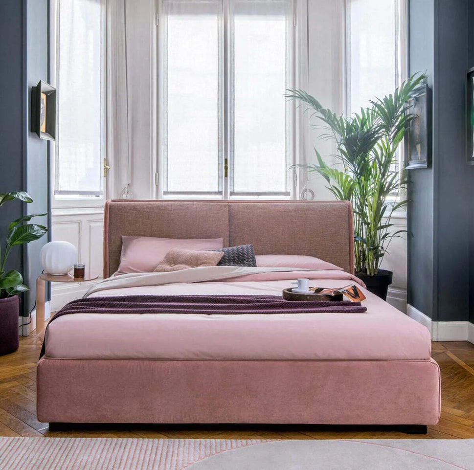 Celja Pink Upholstered Bed (3 Sizes)