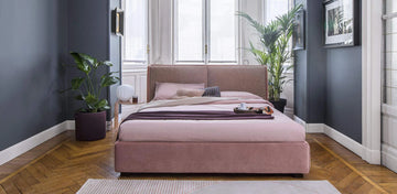 Celja Pink Upholstered Bed (3 Sizes)
