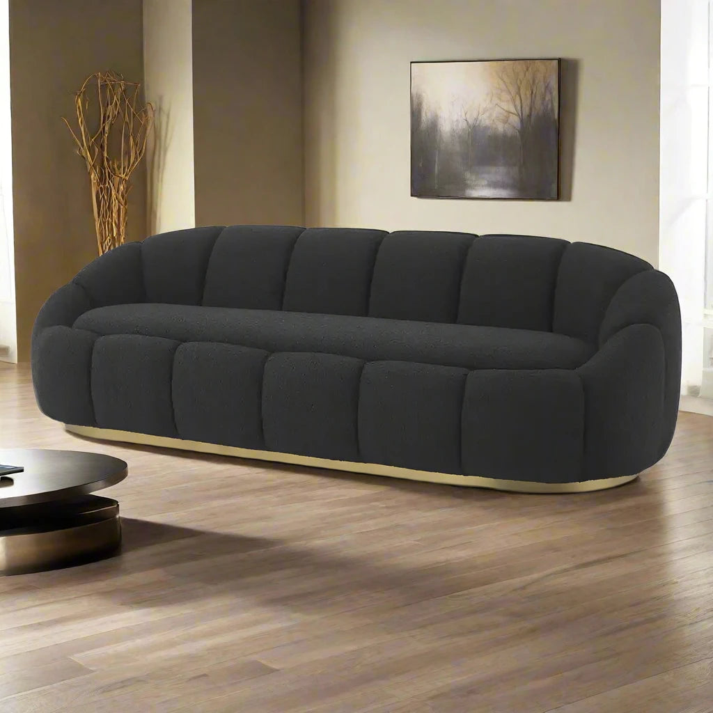 Eclipse Black Curved Sofa