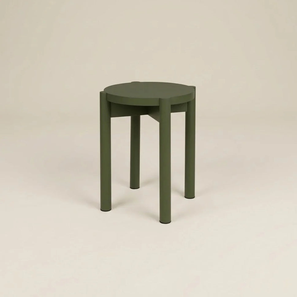 Elmwood Green Wooden Stool