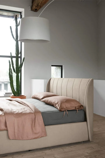 Fynel Beige Upholstered Bed (3 Sizes)