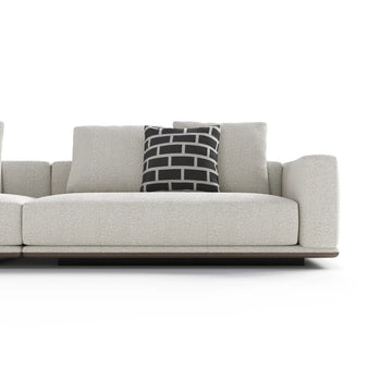 Horizonte Grey 5 Seater Fabric Sofa