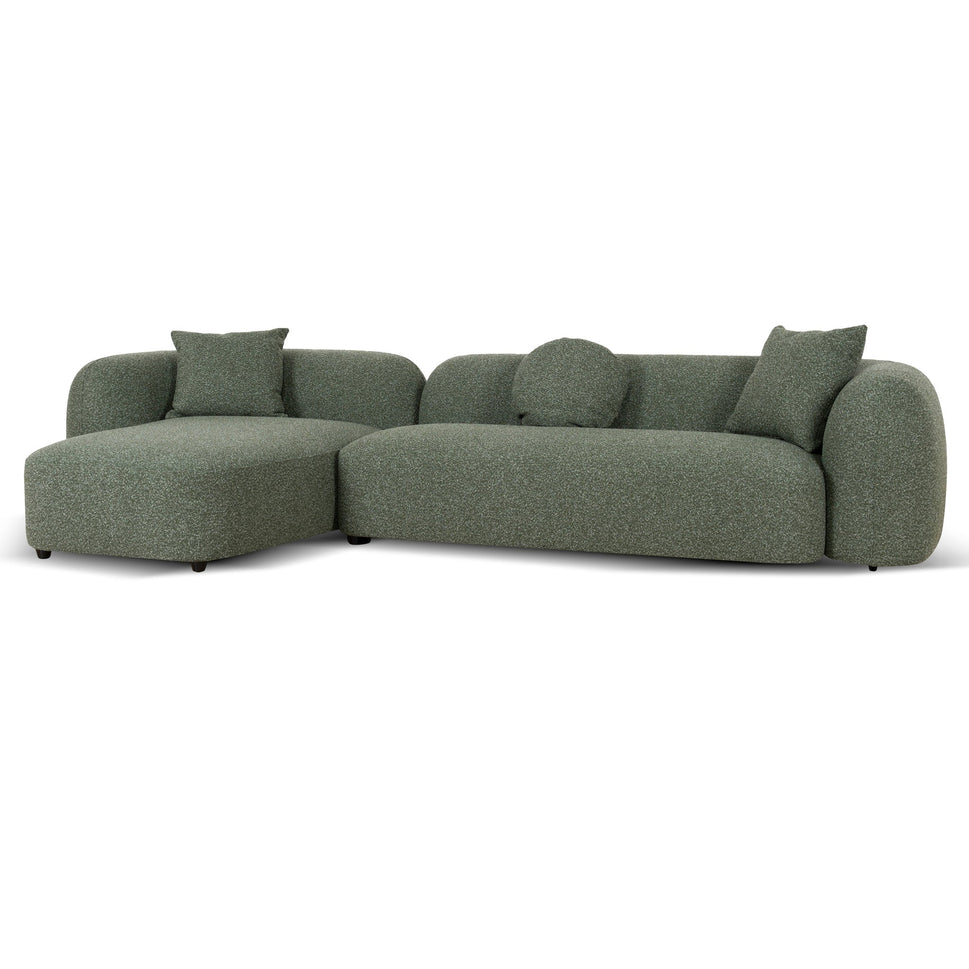 Justus Sage Green 3 Seater Fabric L-Shape Corner Sofa