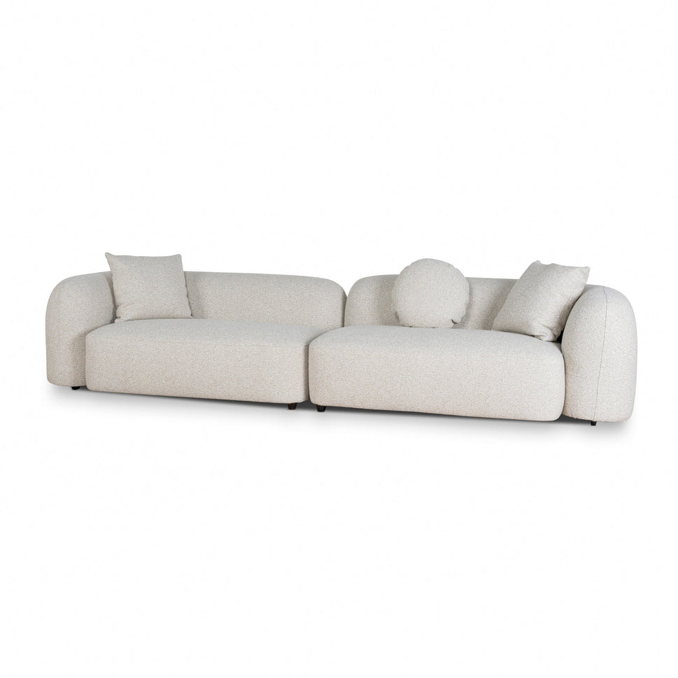Justus Cream 4 Seater Fabric Sofa