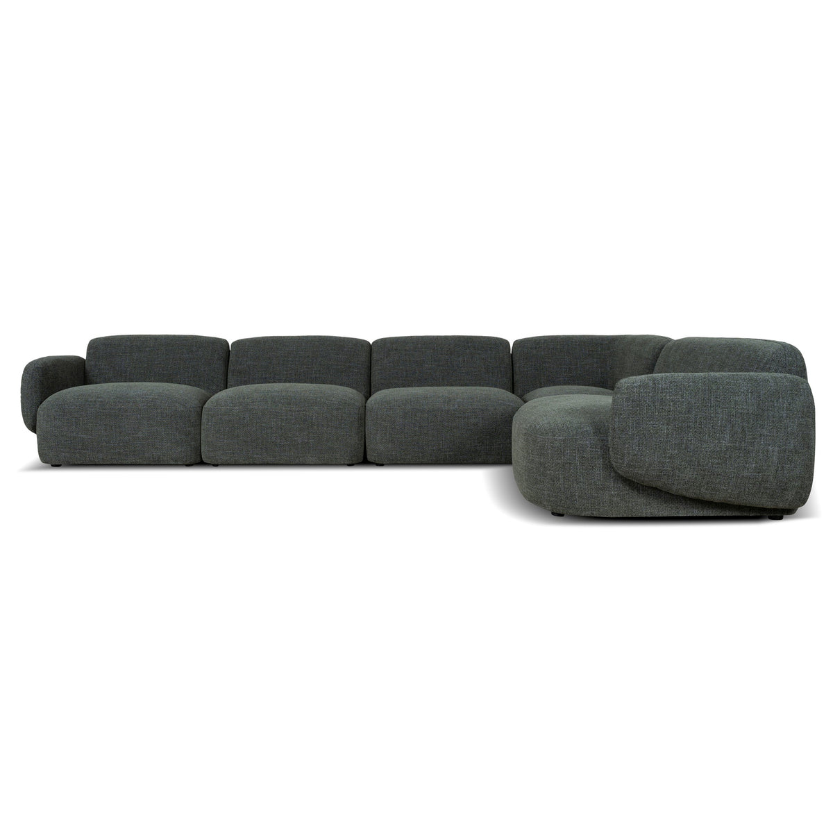 Gosling Dark Green 5 Seater Fabric L-Shape Corner Sofa