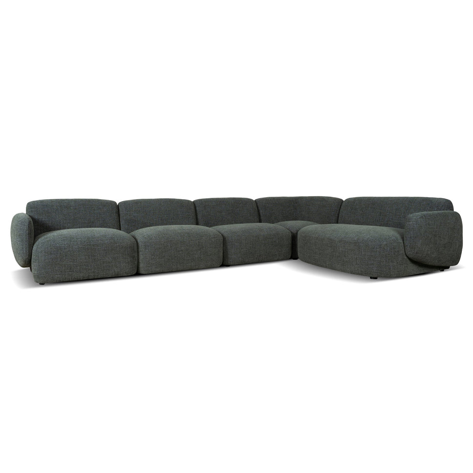 Gosling Dark Green 5 Seater Fabric L-Shape Corner Sofa