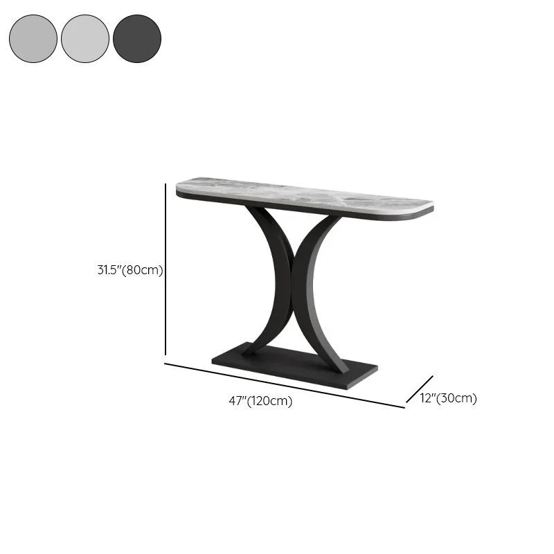 Luna Half Moon Hall Console Table