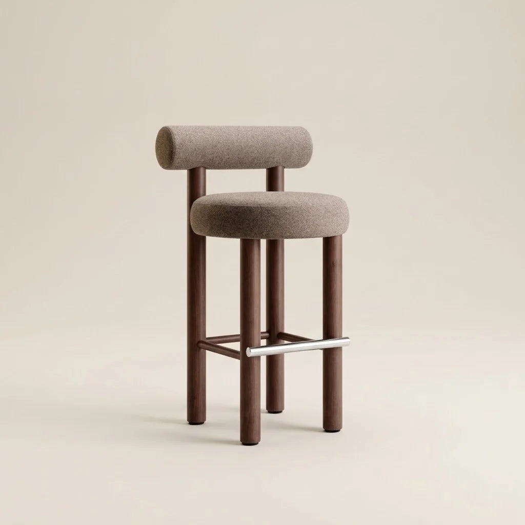 Modra Brown Boucle Bar Stool