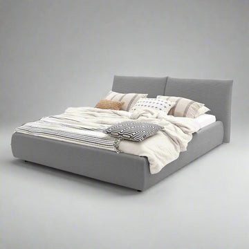 Nalu White Upholstered Bed (3 Sizes)