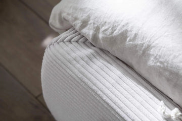 Nalu White Upholstered Bed (3 Sizes)