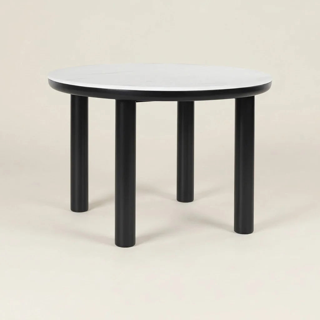 Noir White Marble Finish Round Dining Table (5 Sizes)