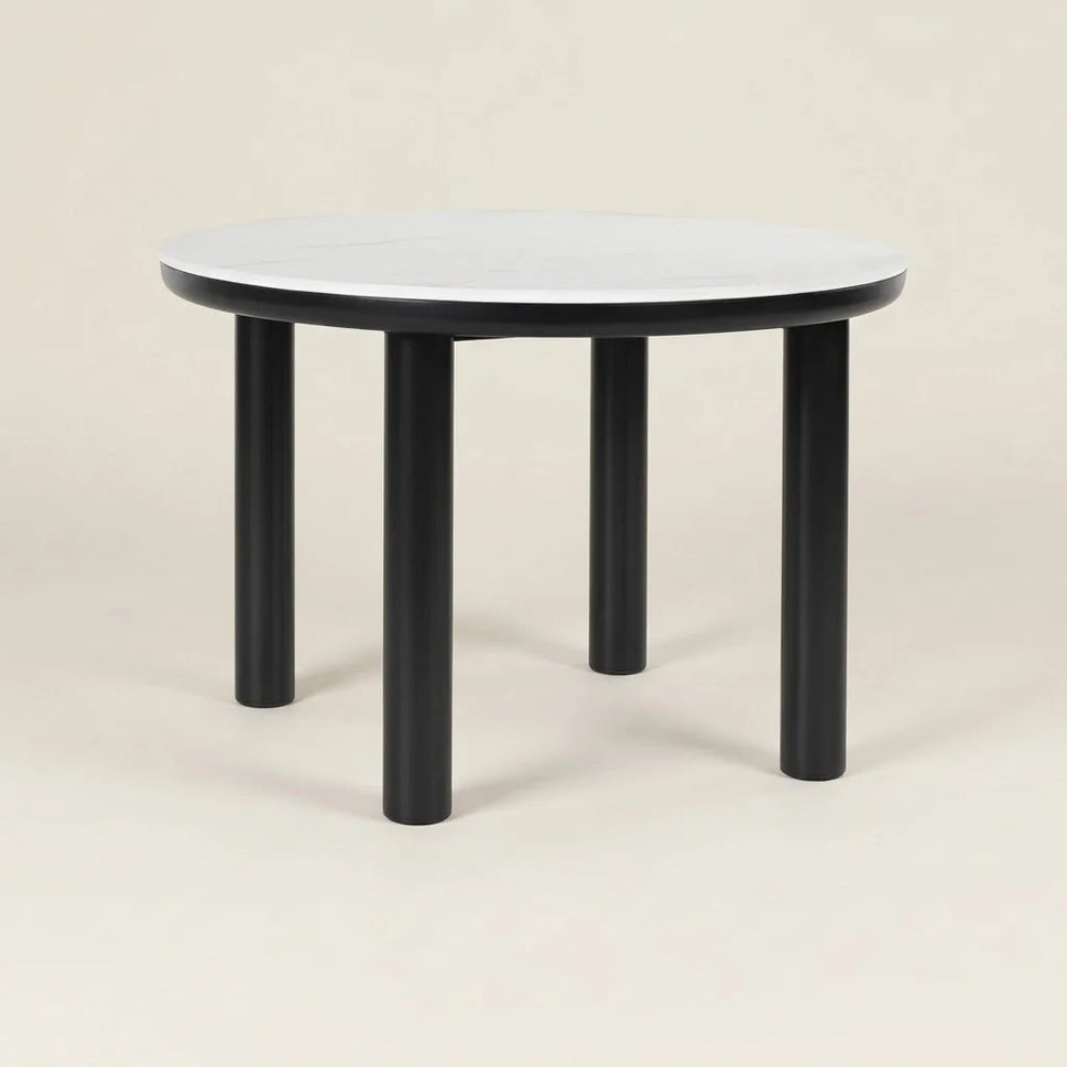 Noir White Marble Finish Round Dining Table (5 Sizes)