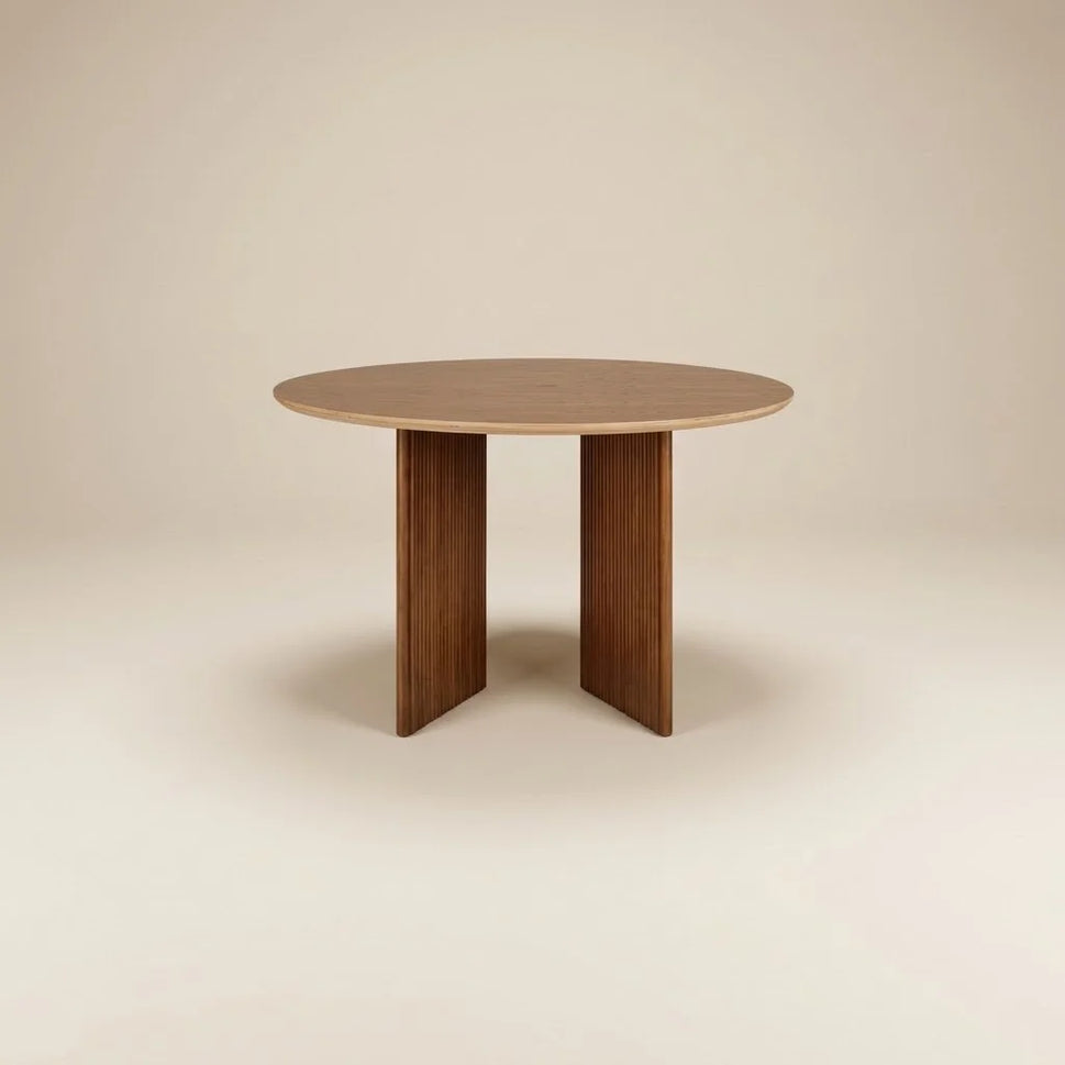 Solara Brown Fluted Round Dining Table (5 Sizes)