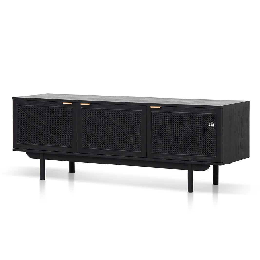 Solaro Black Rattan TV Unit