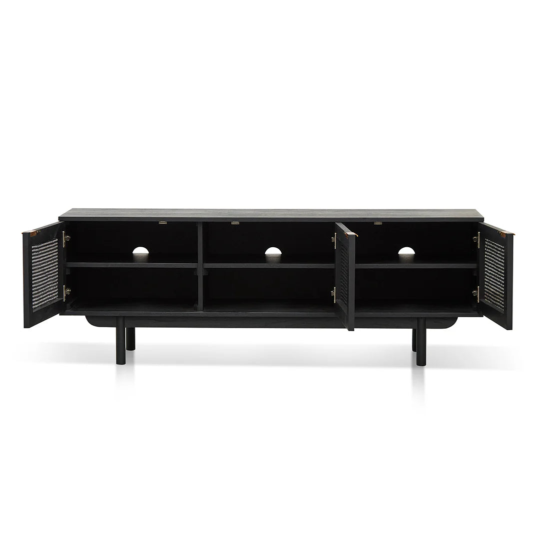 Solaro Black Rattan TV Unit