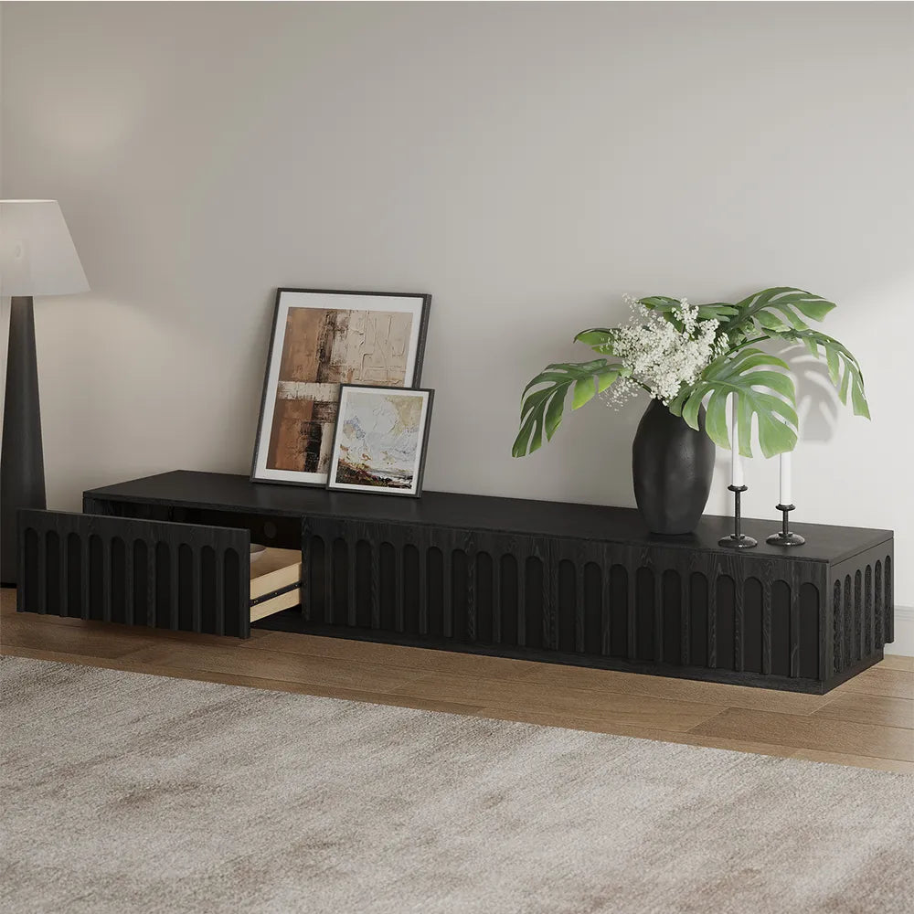 Noirlin Black Wooden TV Unit