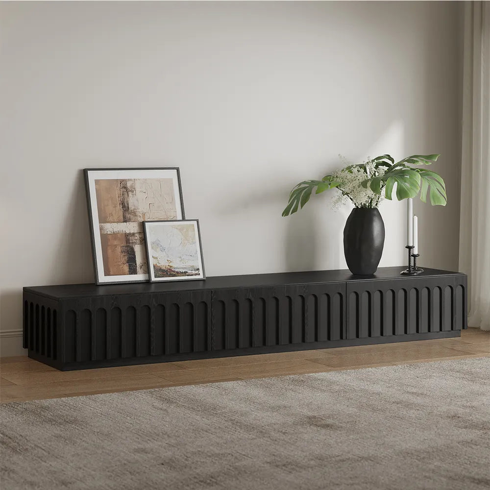 Noirlin Black Wooden TV Unit