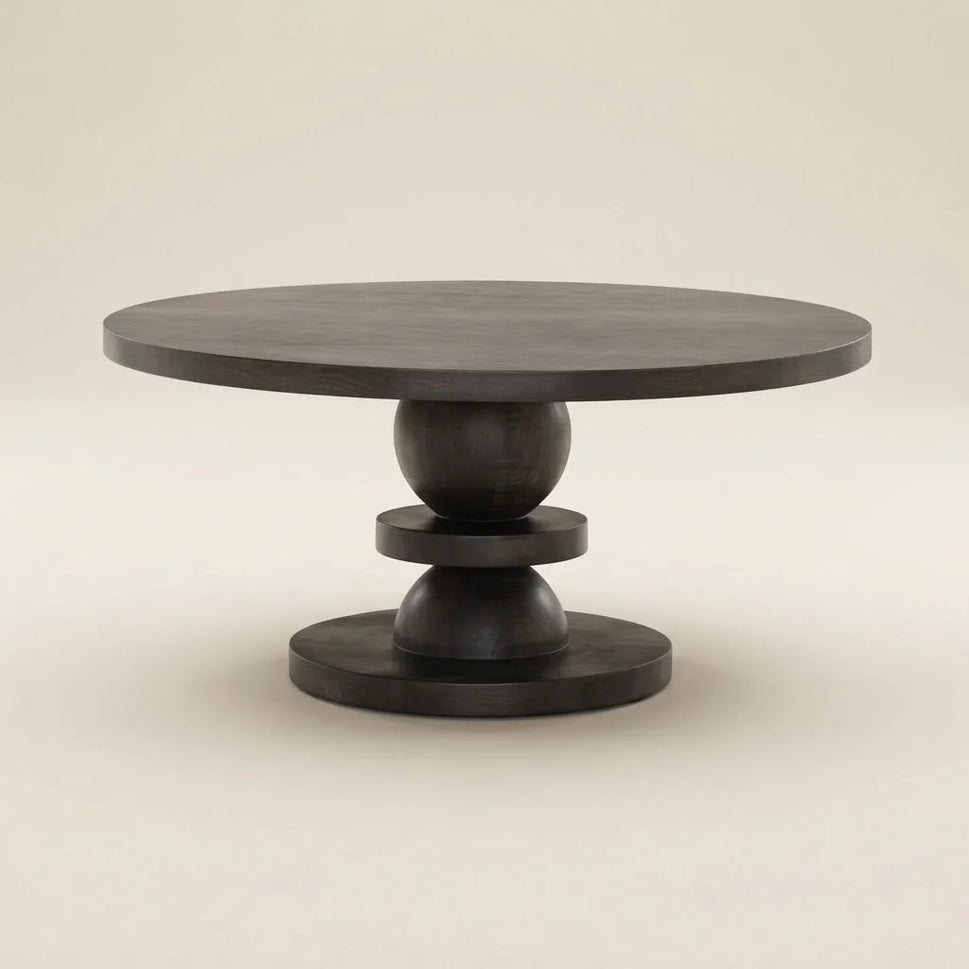 Timberos Dark Brown Solid Wood Round Dining Table (5 Sizes)