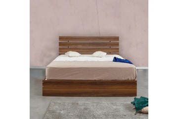 Vexra Walnut Wooden Bed (3 Sizes)