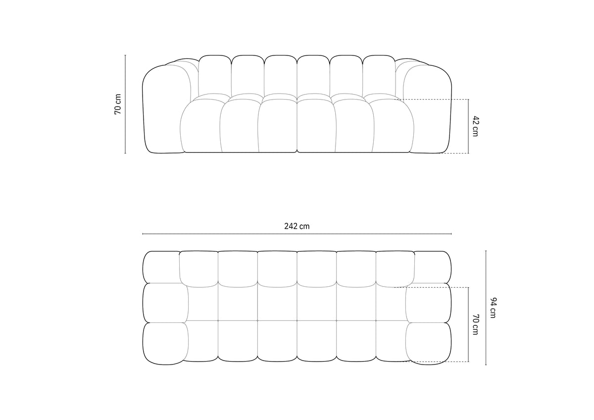 Adara Beige 3 Seater Fabric Sofa