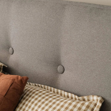 Zinta Light Grey Upholstered Bed (3 Sizes)