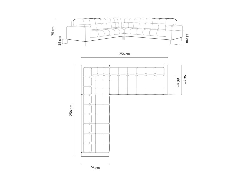 Bali Light Grey 5 Seater Fabric L-Shape Corner Sofa