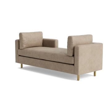 Calm Haven Light Brown 2 Seater Fabric Daybed Sofa