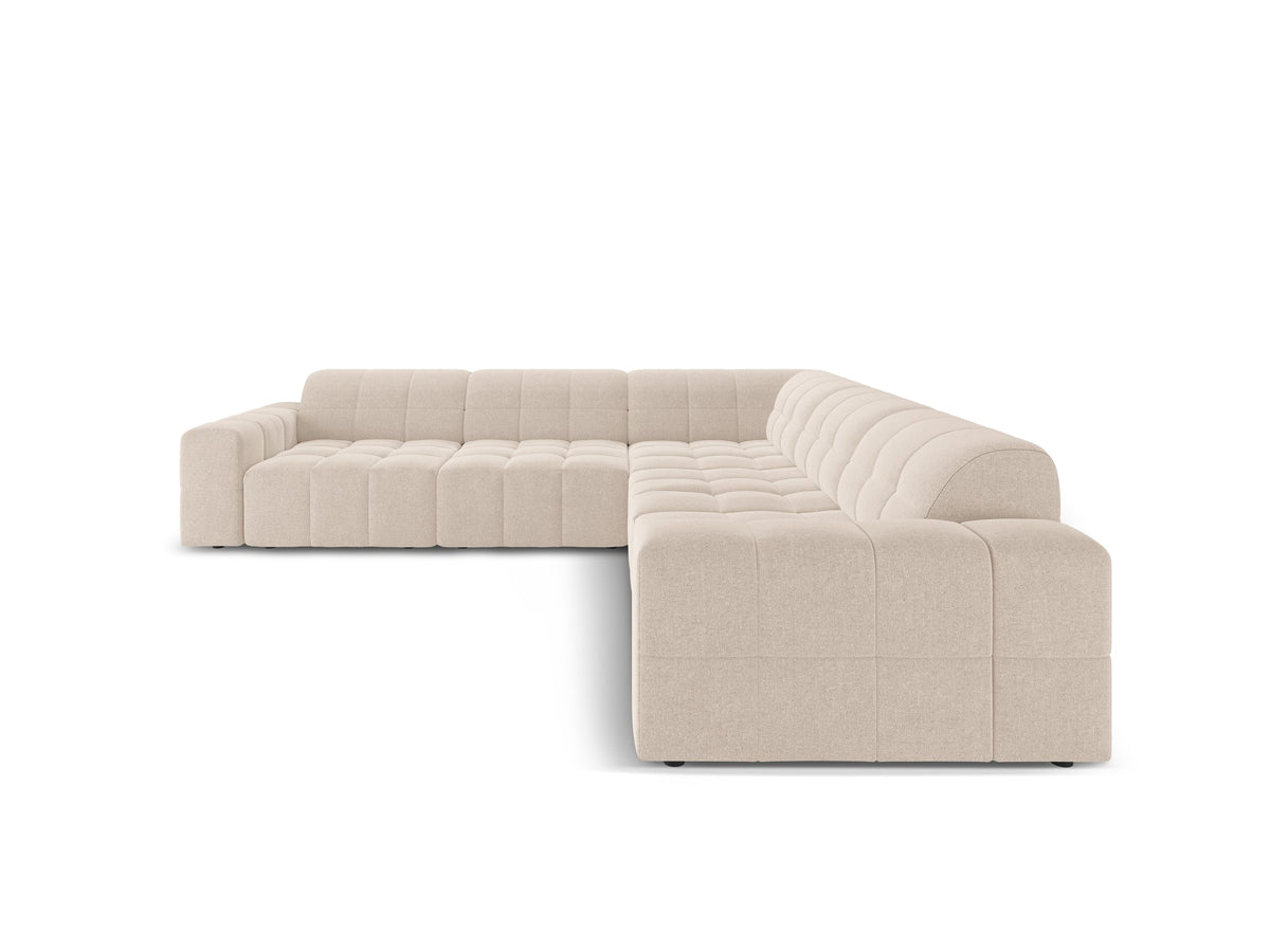 Chicago Beige 6 Seater Fabric L-Shape Corner Sofa
