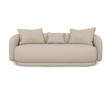 CurveNest Beige 3 Seater Boucle Curved Sofa
