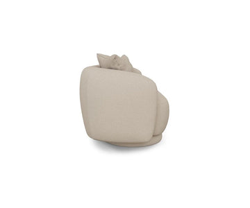 CurveNest Beige 3 Seater Boucle Curved Sofa