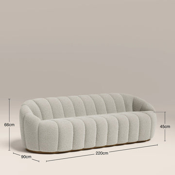 Aria Cream 3 Seater Fabric Sofa