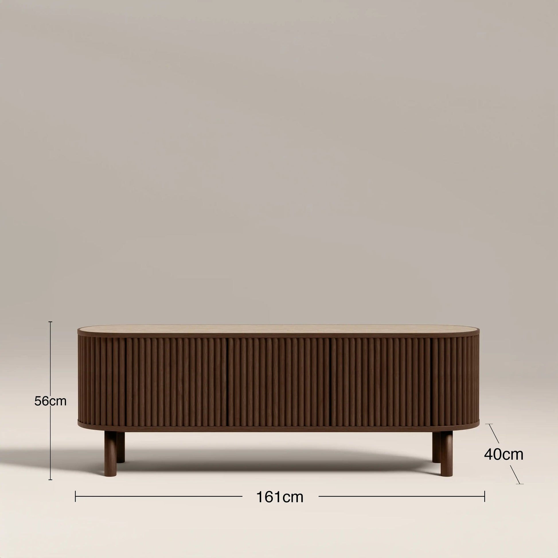 Ayla 3 Door TV Unit – Walnut with Travertine Top