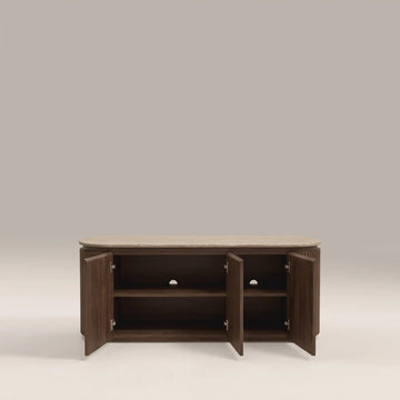 Vera Walnut Travertine Top TV Unit