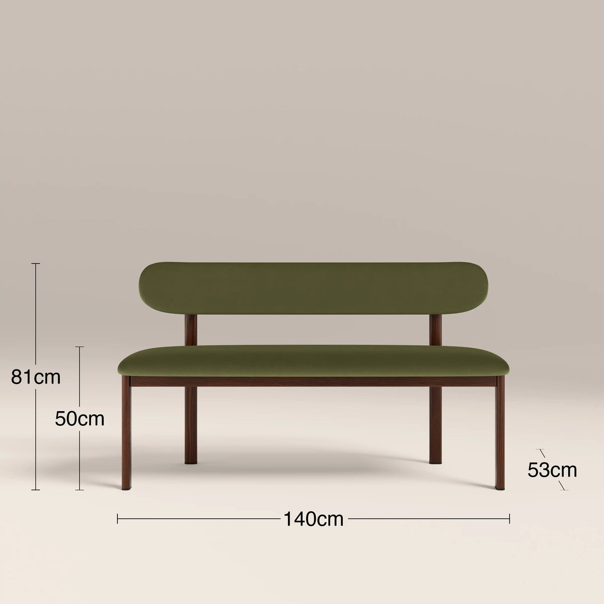 Layan Green Fabric Dining Bench
