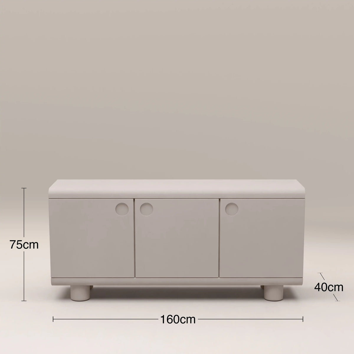 Mila 3-Door Sideboard – Light Grey