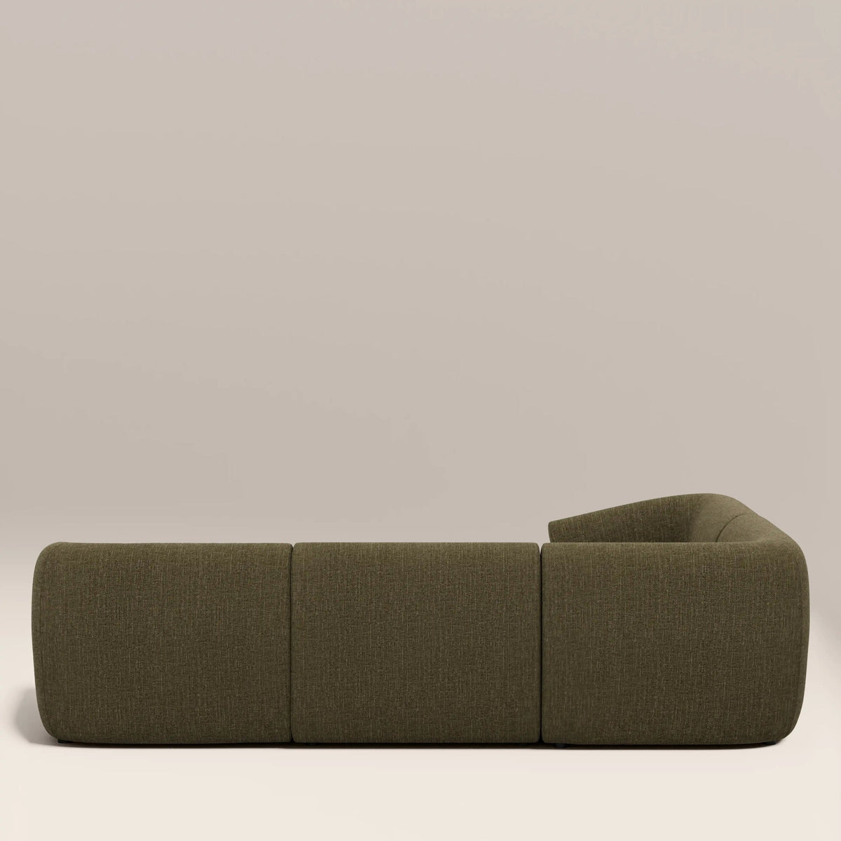Mira L-Shape Corner Sofa – Olive Green, 3 Seater
