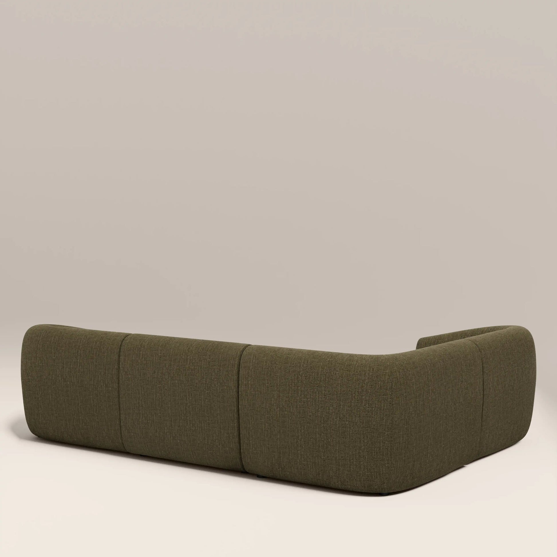 Mira L-Shape Corner Sofa – Olive Green, 3 Seater