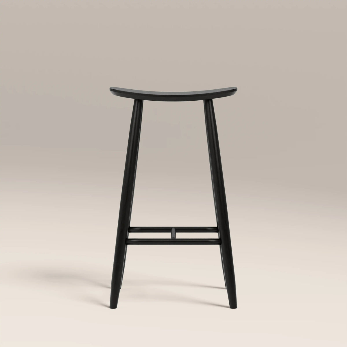Nora Bar Stool – Black, Solid Wood