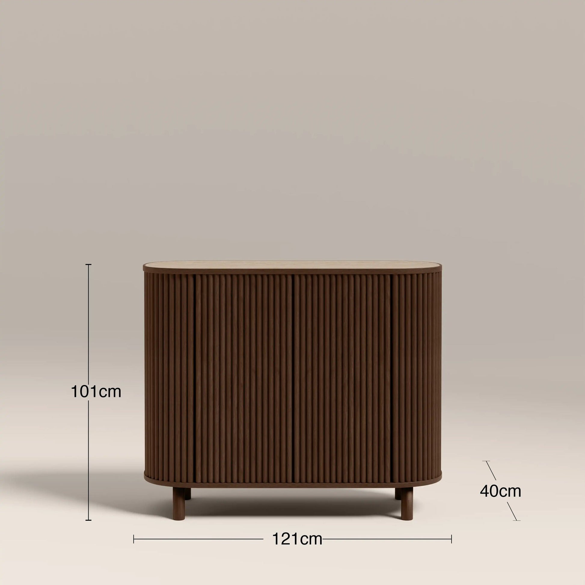 Nova Sideboard – Walnut with Travertine Top