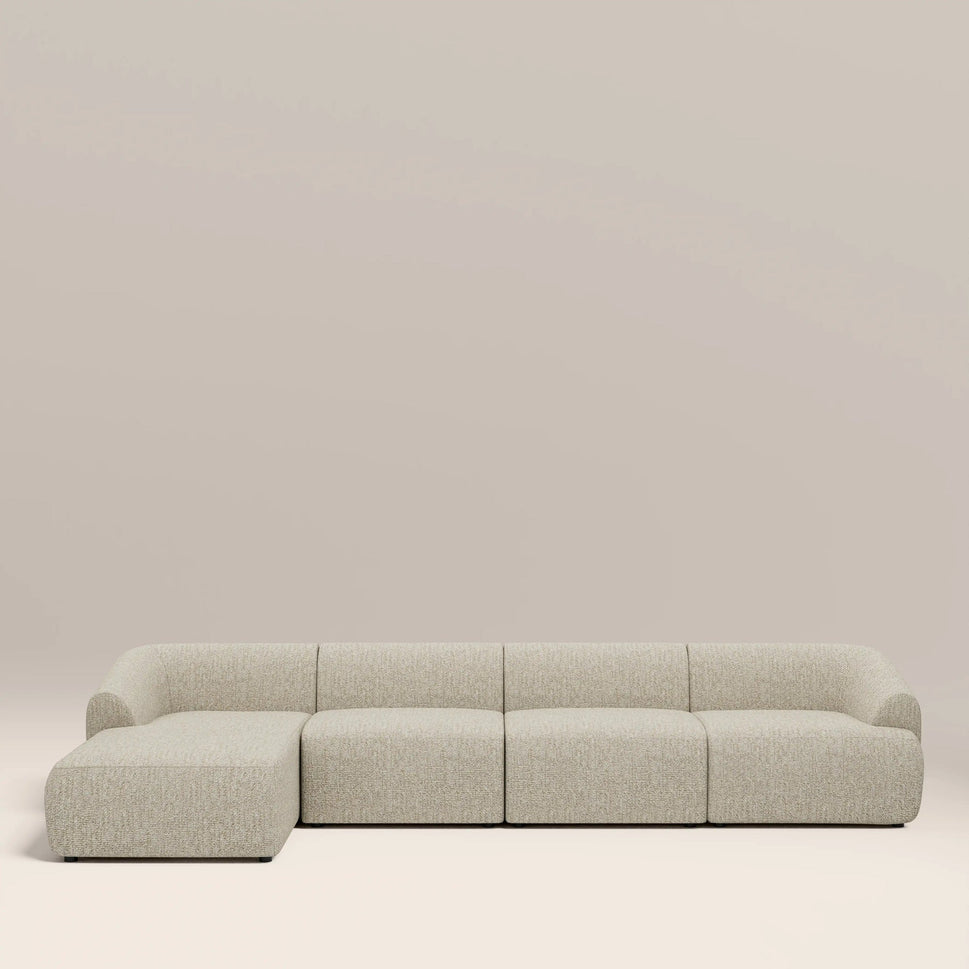 Rina Cream 4 Seater Fabric L-Shape Corner Sofa