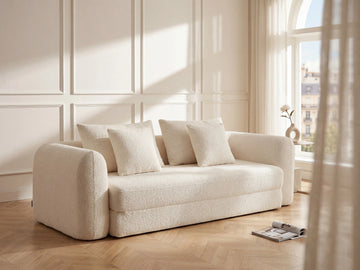 Sofia Beige 3 Seater Boucle Sofa Bed