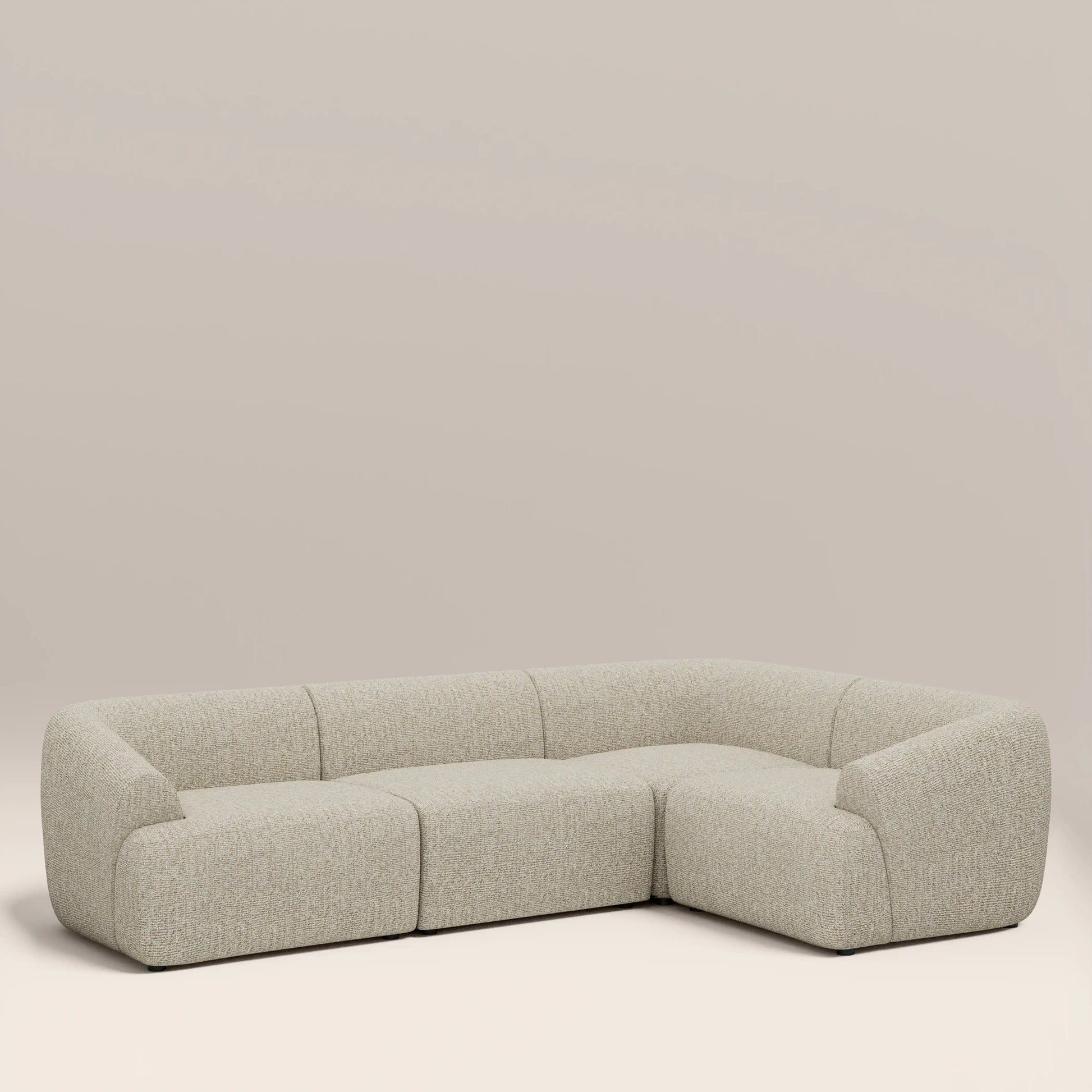 Talia L-Shape Corner Sofa – Cream, 3 Seater