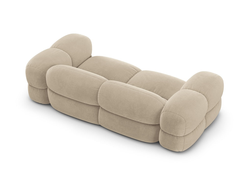 Loretto Beige 3 Seater Fabric Sofa